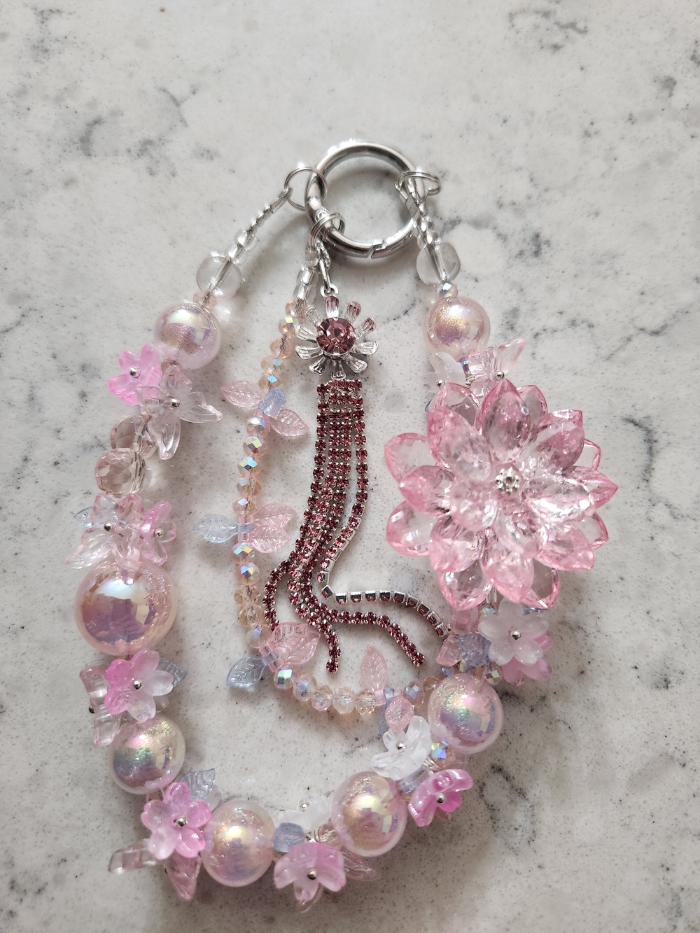 Pink Lotus Keychain